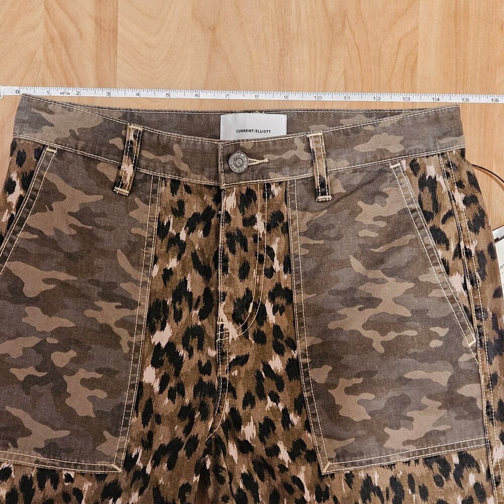 Current/Elliott Clean Weslan Pants Womens 26‎ Leopard Camo Print Cargo Utility - Picture 4 of 14